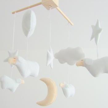 Ready To Ship Personalized Baby Crib Mobile Sleeping Sheep Lamb